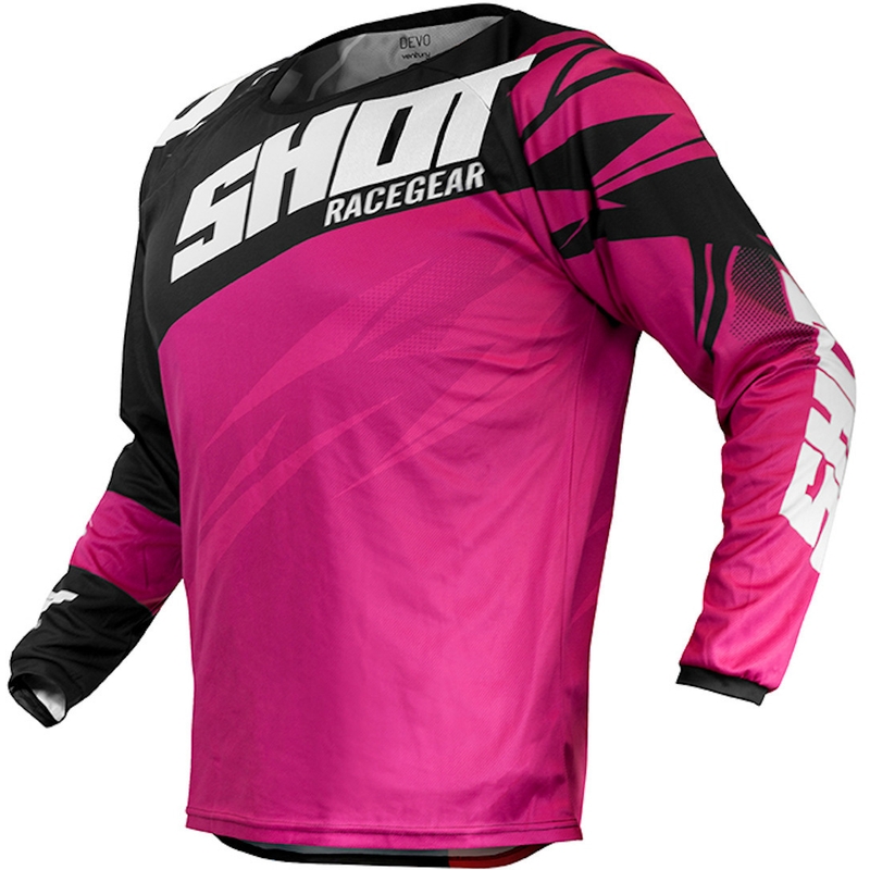 Dětský motokrosový dres Shot Devo Ventury růžovo-černo-bílý