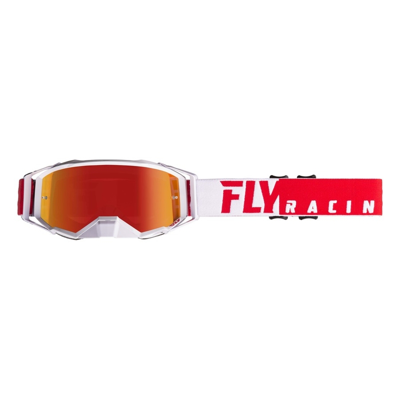 Motokrosové brýle FLY Racing Zone PRO 2019 červeno-bílé (červené chrom plexi) výprodej