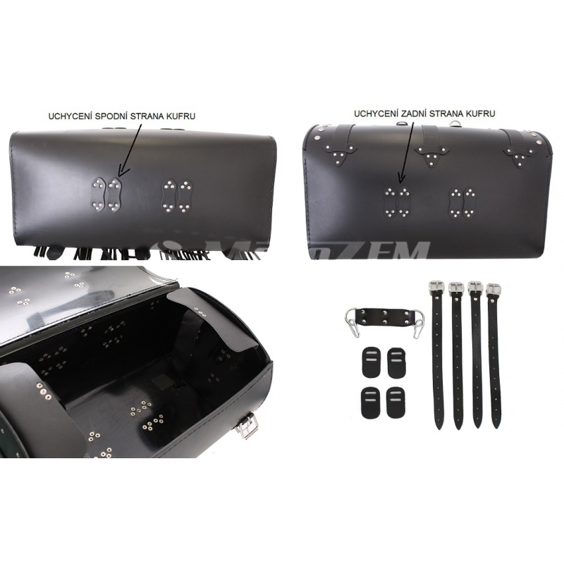 Кожен куфар за мотоциклет Chopper RSA-8A - 2 ключалки