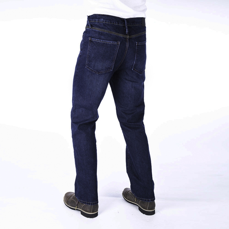 Prodloužené jeansy na motorku Oxford Original Approved Jeans seprané modré