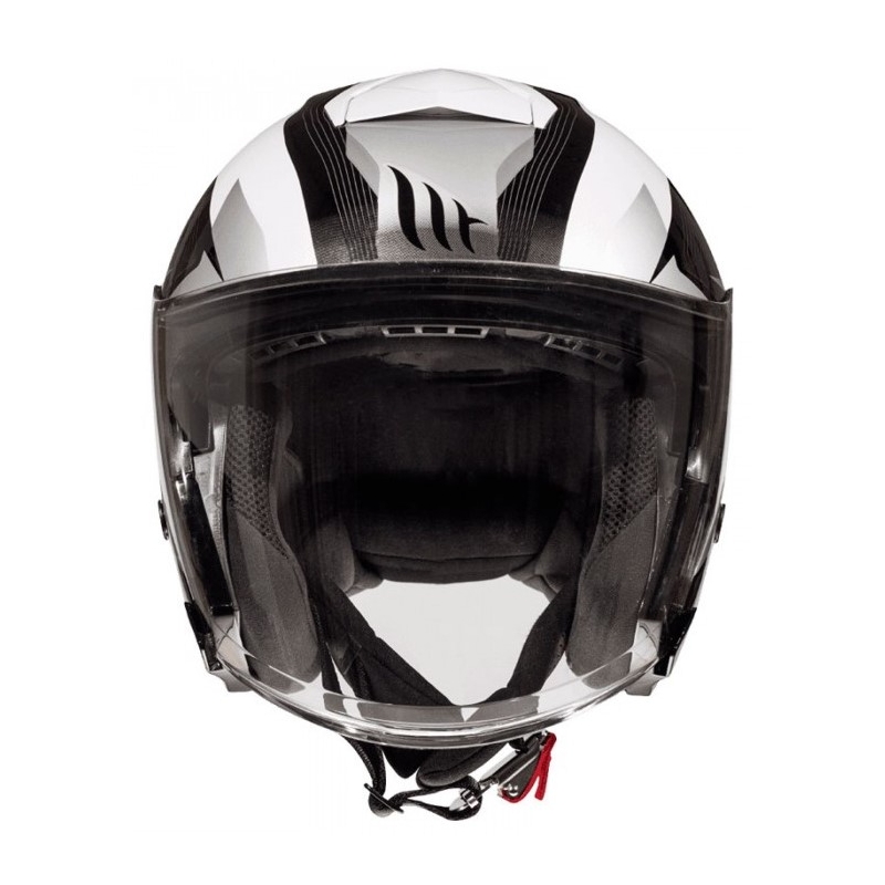 Otevřená přilba na motorku MT Thunder 3 SV Wing černo-bílo-stříbrná