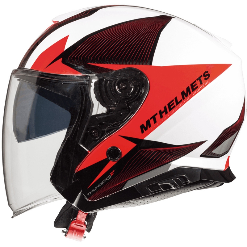 Otevřená přilba na motorku MT Thunder 3 SV Wing černo-bílo-červená