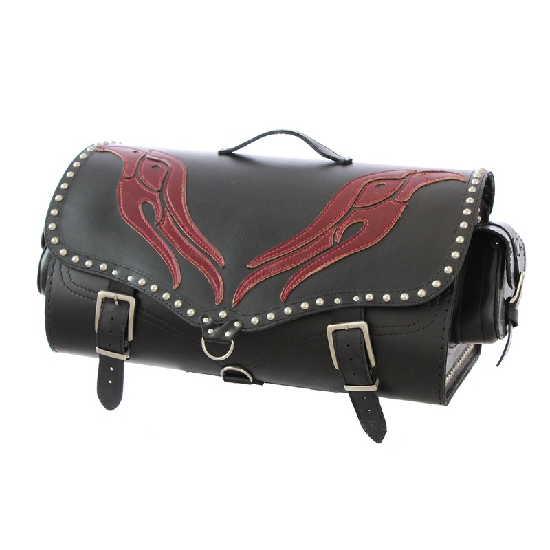 Kožený moto kufr na motorku Chopper RSA-221 Red Eagle
