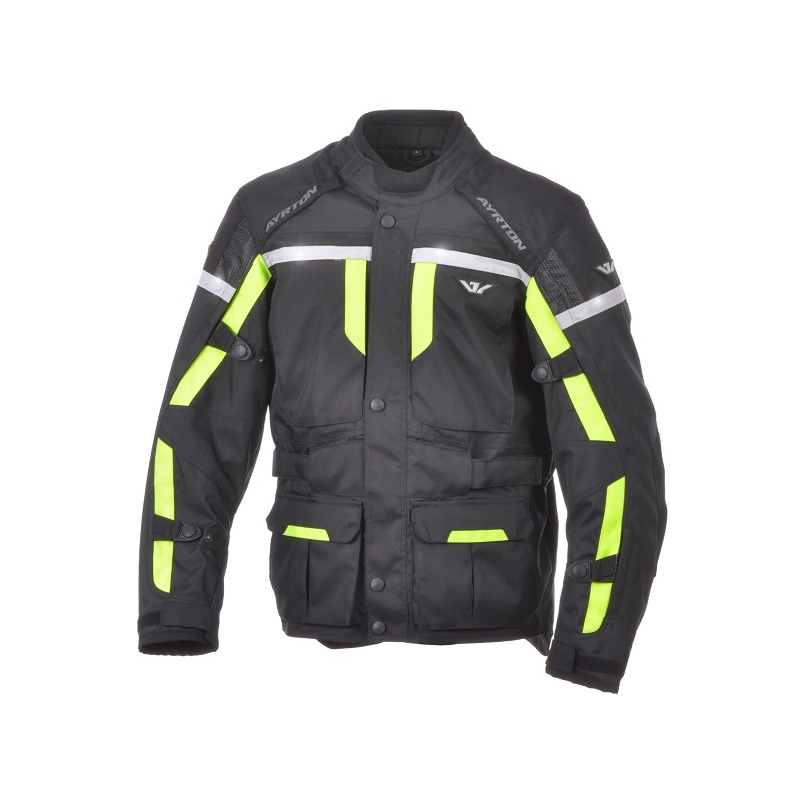 Bunda na motorku Ayrton Adventure černo-fluo žlutá výprodej